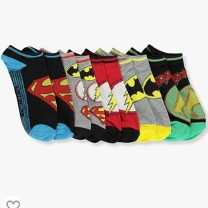 Justice League Boys 5 Pack No Show Emblem Socks